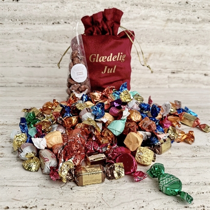 Velourpose med brændte mandler og 1200 gram luksus chokoladeblanding